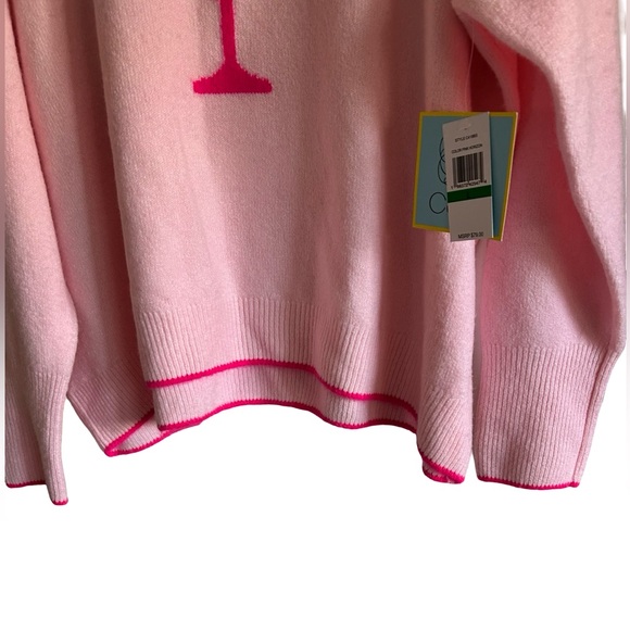 NWT CeCe Pink “Be Wine” Soft Knit Long Sleeve Sweater Size Large - Picture 5 of 8
